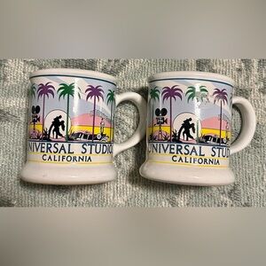 Universal Studios California Mug Set - White, Green, Purple, Yellow